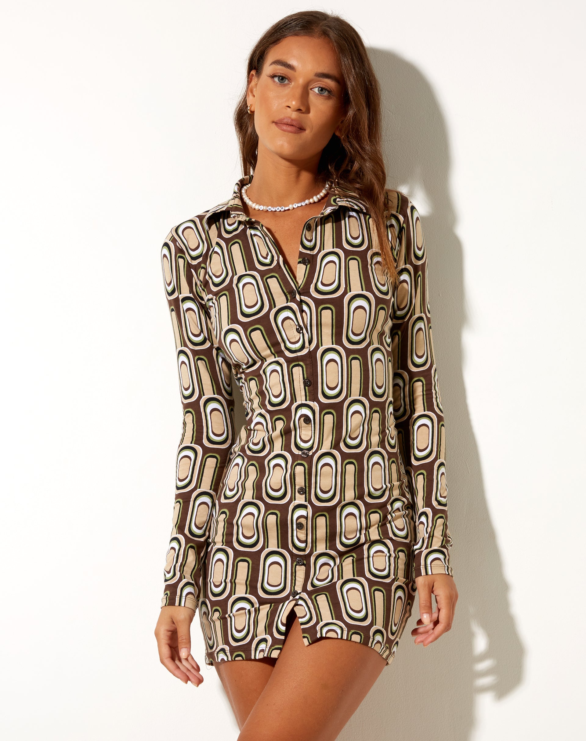 Immagine di Avaya Dress in Retro Spot Brown
