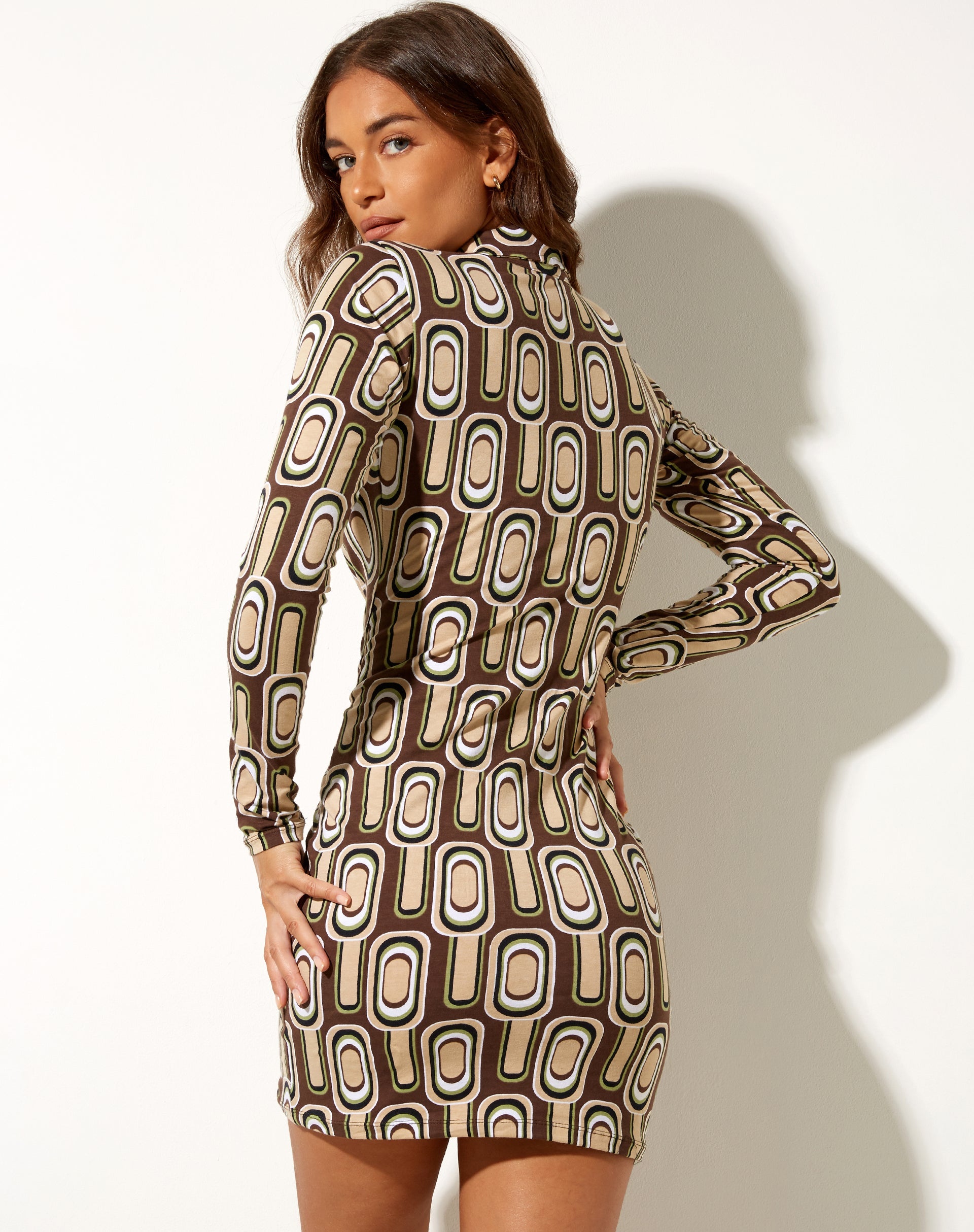 Immagine di Avaya Dress in Retro Spot Brown