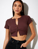 Immagine di Avia Crop Top in Rib Brown e Navy