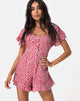 Immagine di Bae Playsuit in rosso rosa ditsy e argento