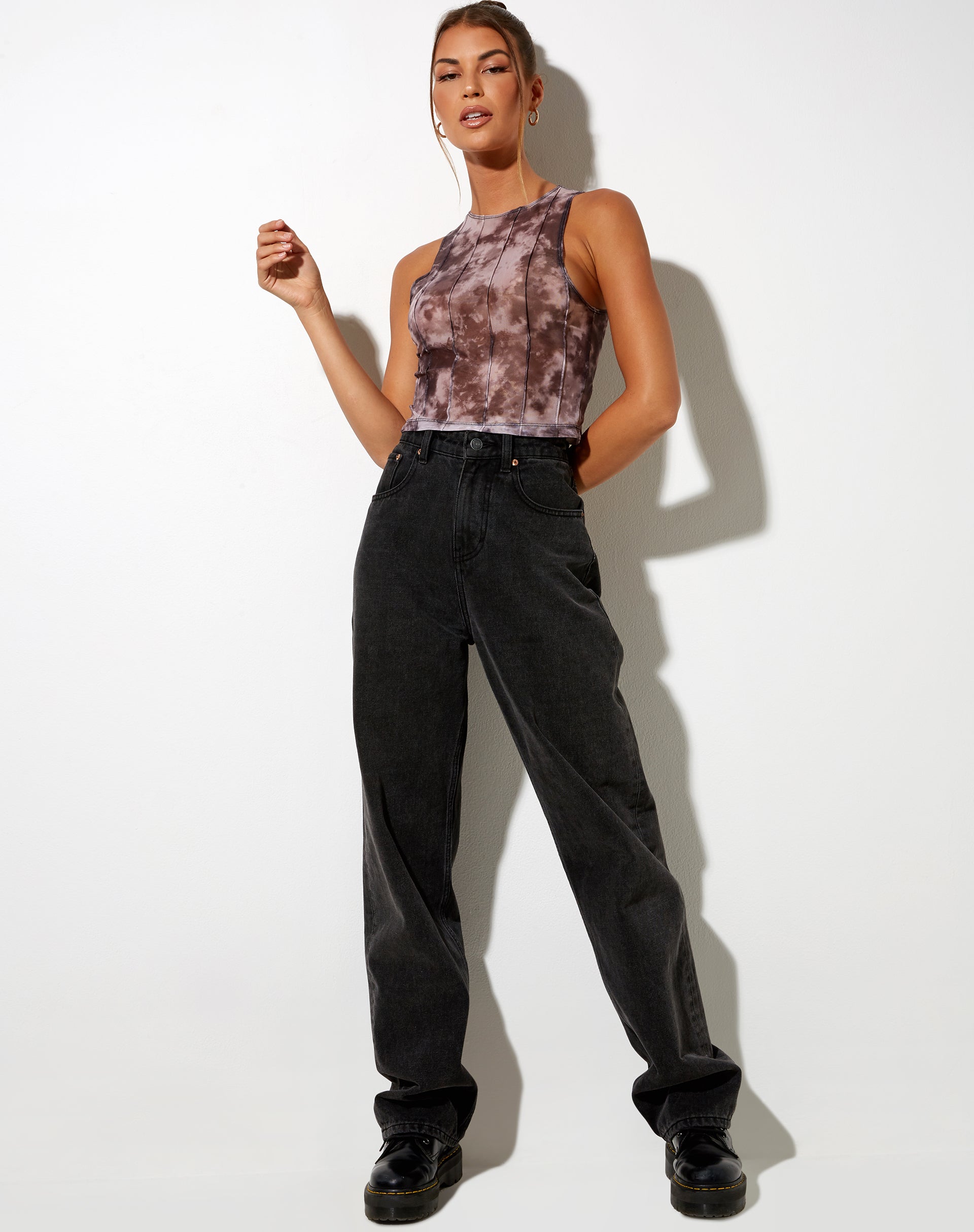 Immagine di Barika Top in Mesh Smoke Nero Grigio