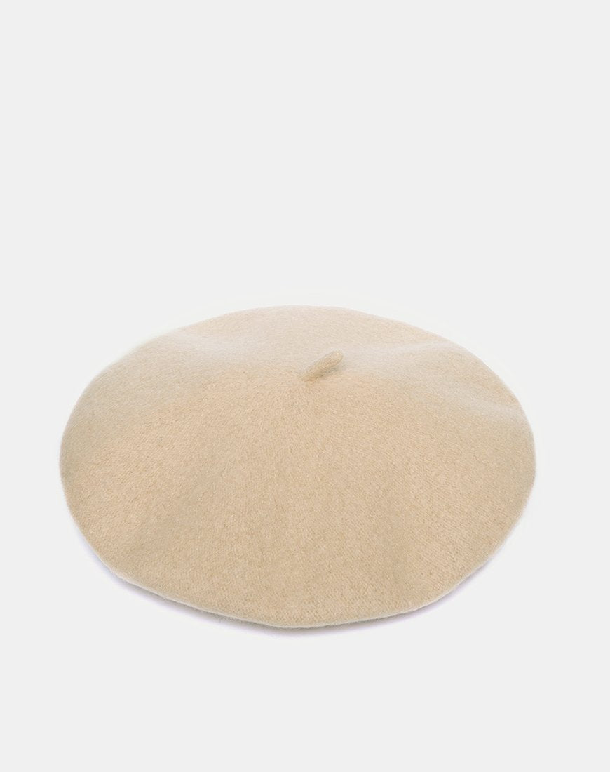 Immagine del cappello a berretto in lana color taupe