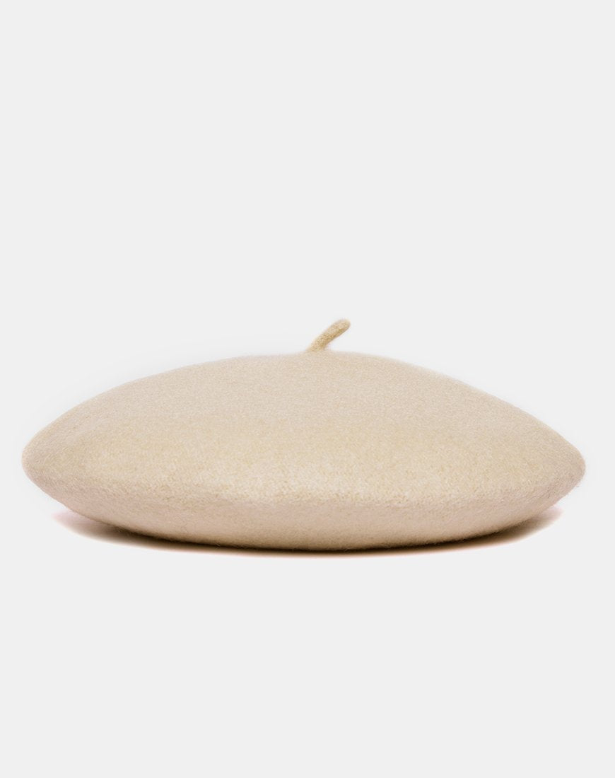 Immagine del cappello a berretto in lana color taupe