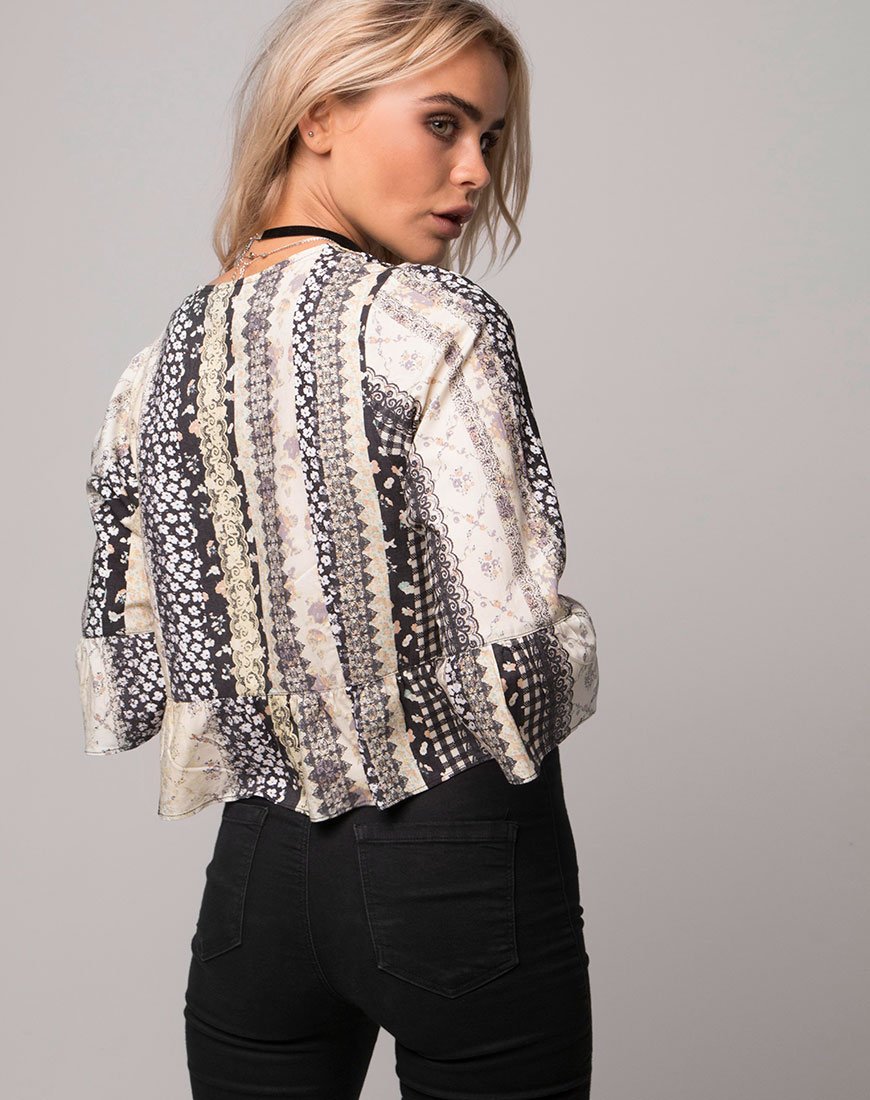 Crop top Basel in pizzo grunge