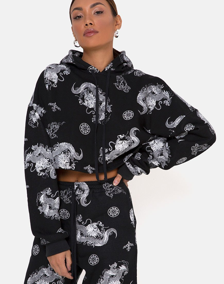 Immagine di Roky Cropped Hoody in Dragon Black