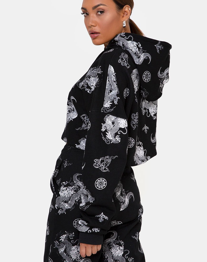 Immagine di Roky Cropped Hoody in Dragon Black