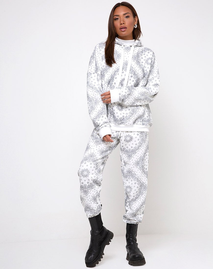 Immagine della felpa con cappuccio oversize in Bandana Ecru Placement
