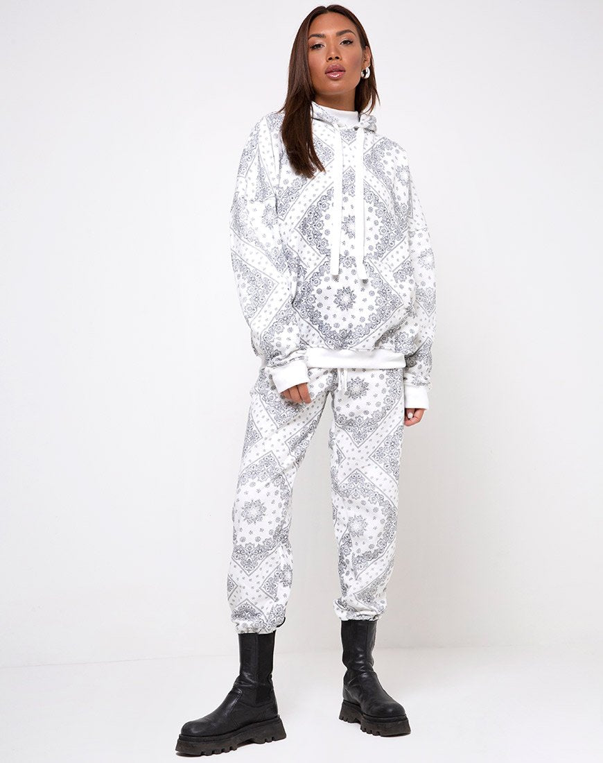 Immagine della felpa con cappuccio oversize in Bandana Ecru Placement