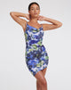 IMMAGINE DI Batia Bodycon Dress in blu acquerello astratto