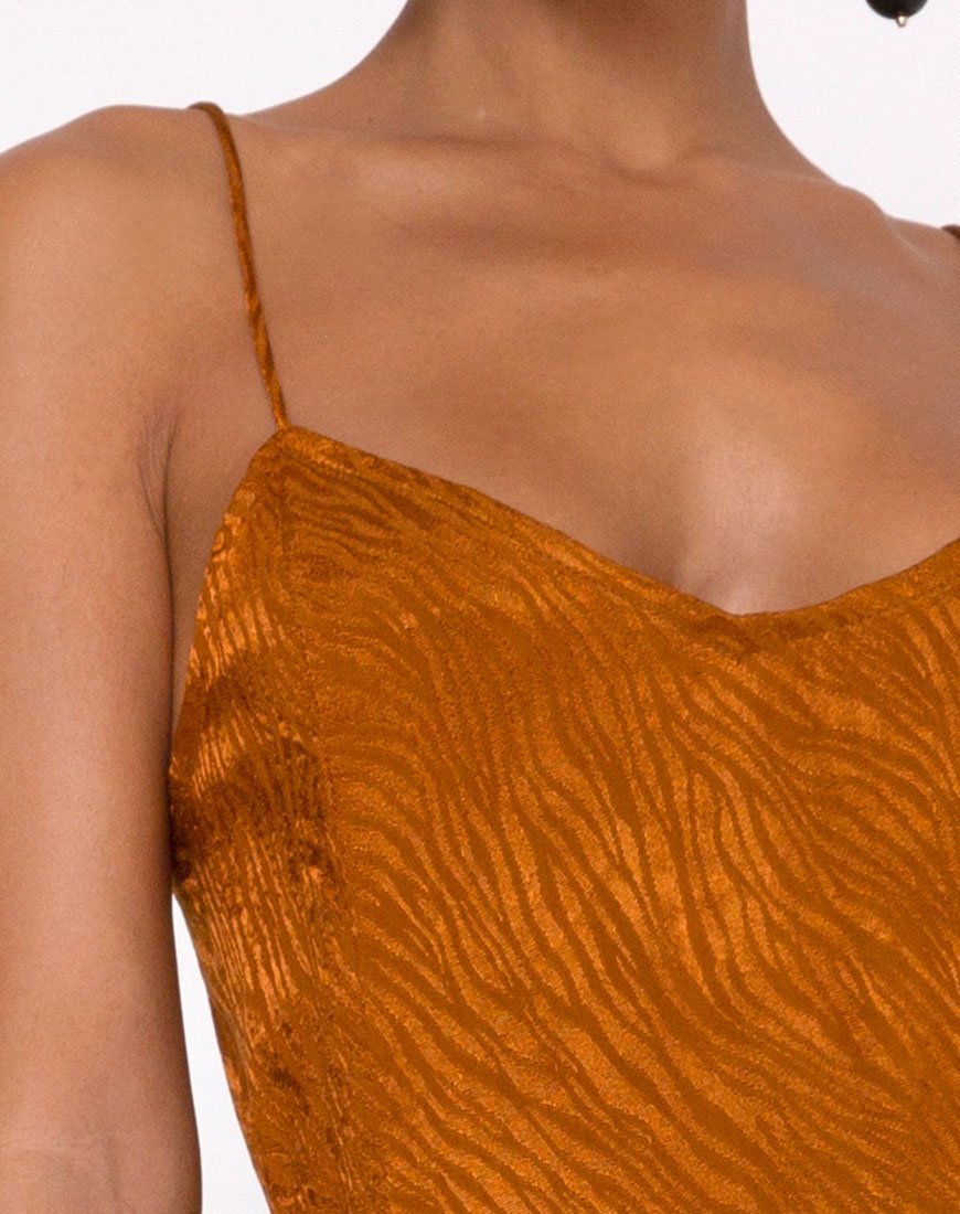 Immagine di Batis Maxi Abito in raso Zebra Golden Coral