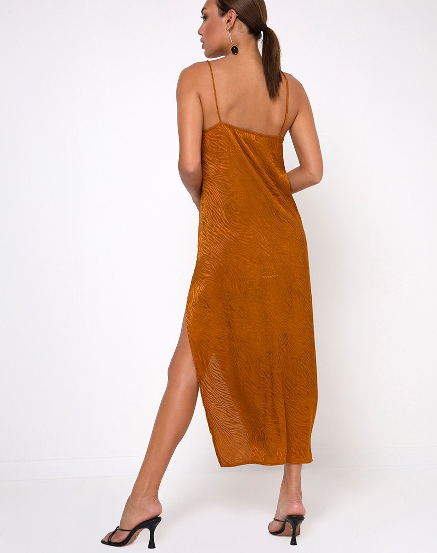 Immagine di Batis Maxi Abito in raso Zebra Golden Coral