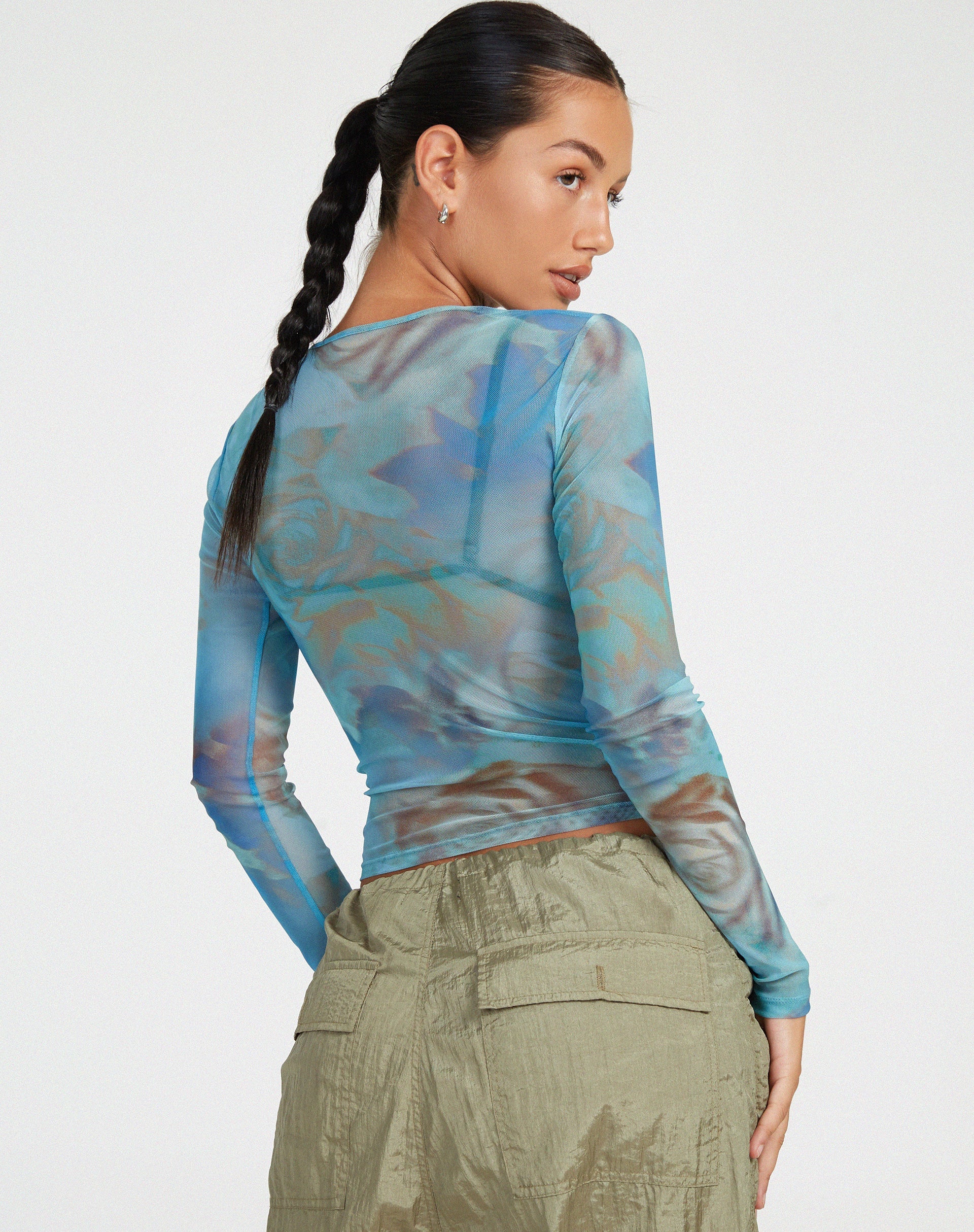 immagine di Elijah Crop Top in Digi Petal Blue