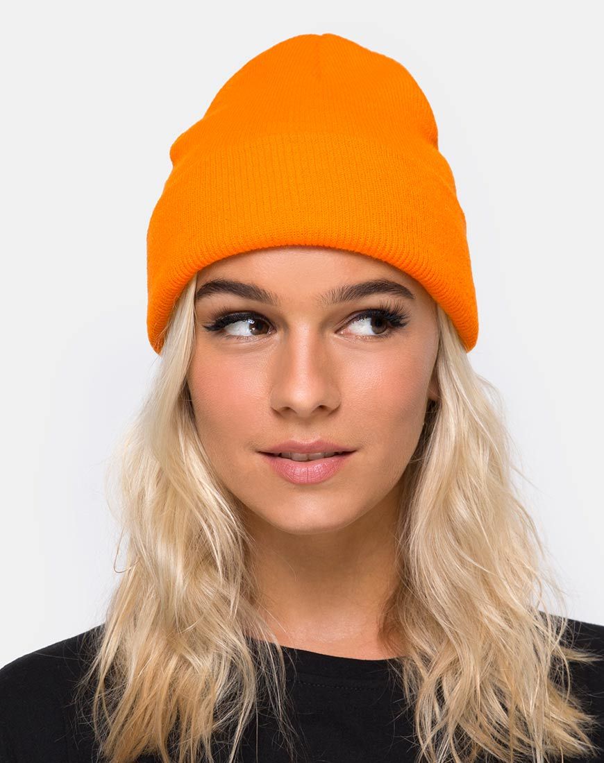 Immagine del cappello Beanie in arancione acido