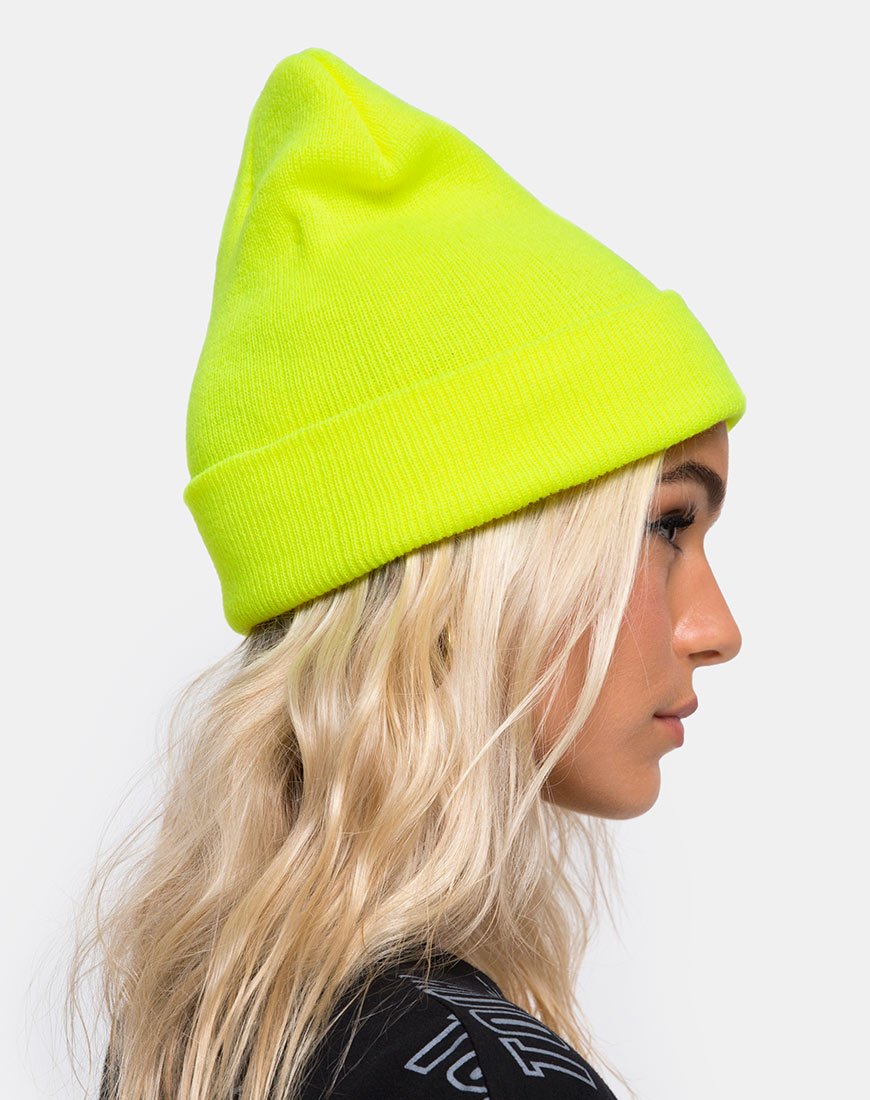 Immagine del cappello Beanie in giallo evidenziatore