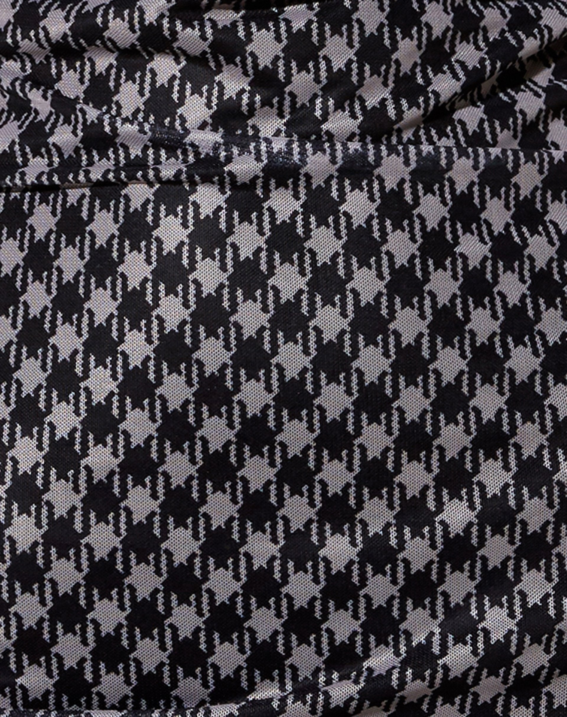 Immagine di Becky Bodycon Dress in Mesh Diagonal Dogtooth Nero e Tan