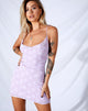 Immagine di Becky Bodycon Dress in maglia lilla Daisy White Flock