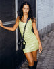 Immagine di Benia Mini Dress in Drape Sequin Verde Lime
