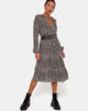 Immagine di Bello Midi Dress in Rar Leopard Brown