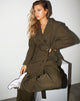 Immagine di Blazer con cintura in gessato Khaki