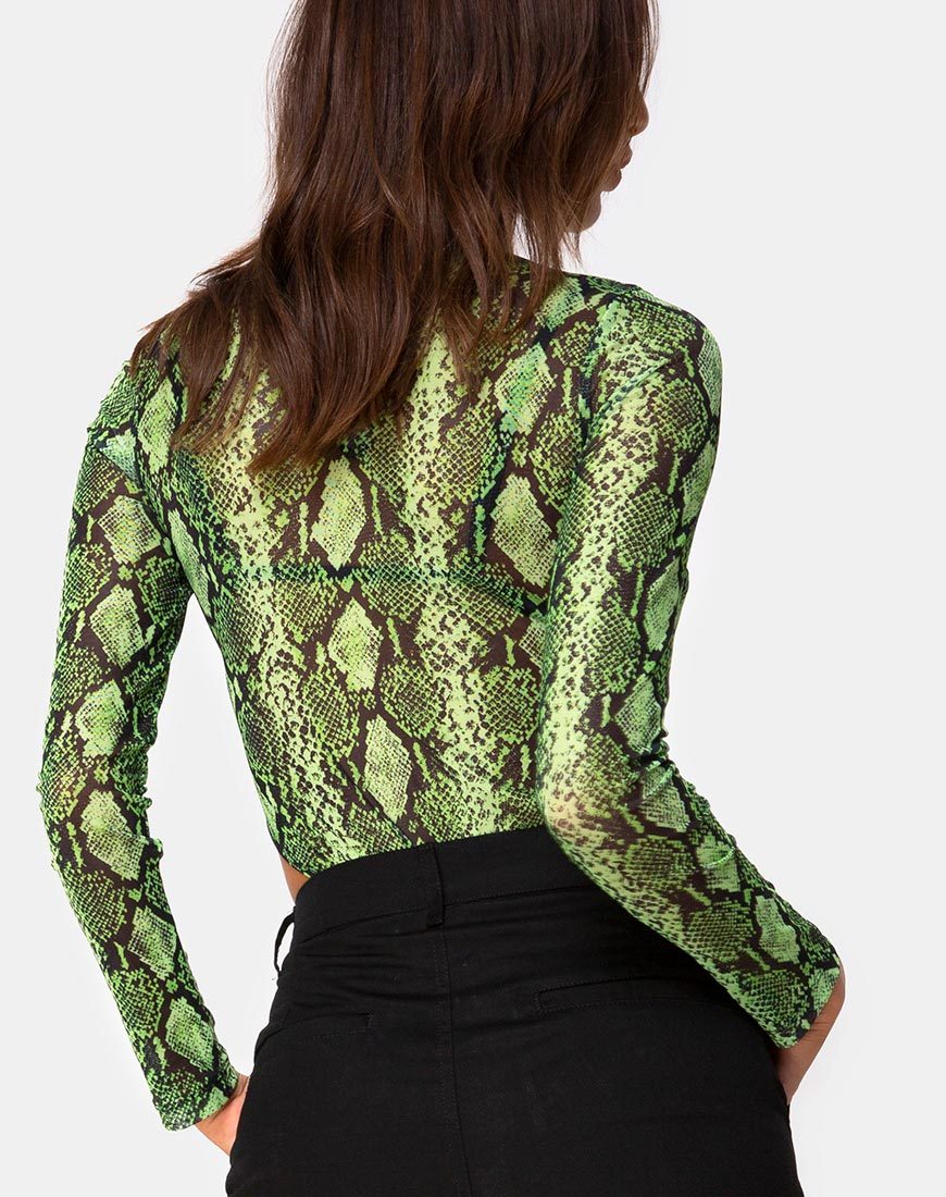 Corpetto Berani in maglia serpente Slime Lime