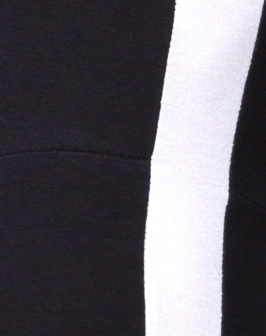 Immagine di Beripe Plunge Unitard in nero con strisce bianche