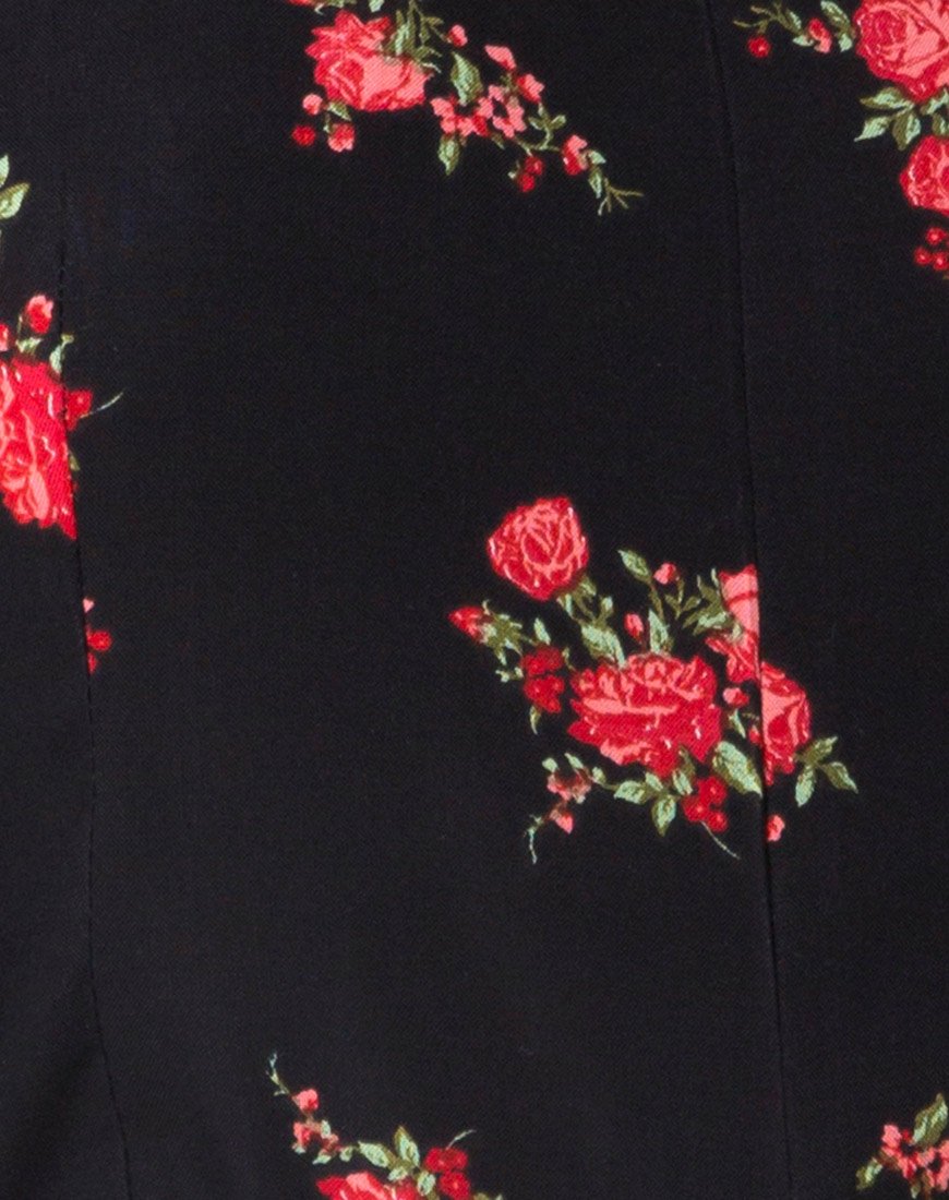 Immagine di Berlo Longsleeve Playsuit in Soi Rose Nero e Rosso
