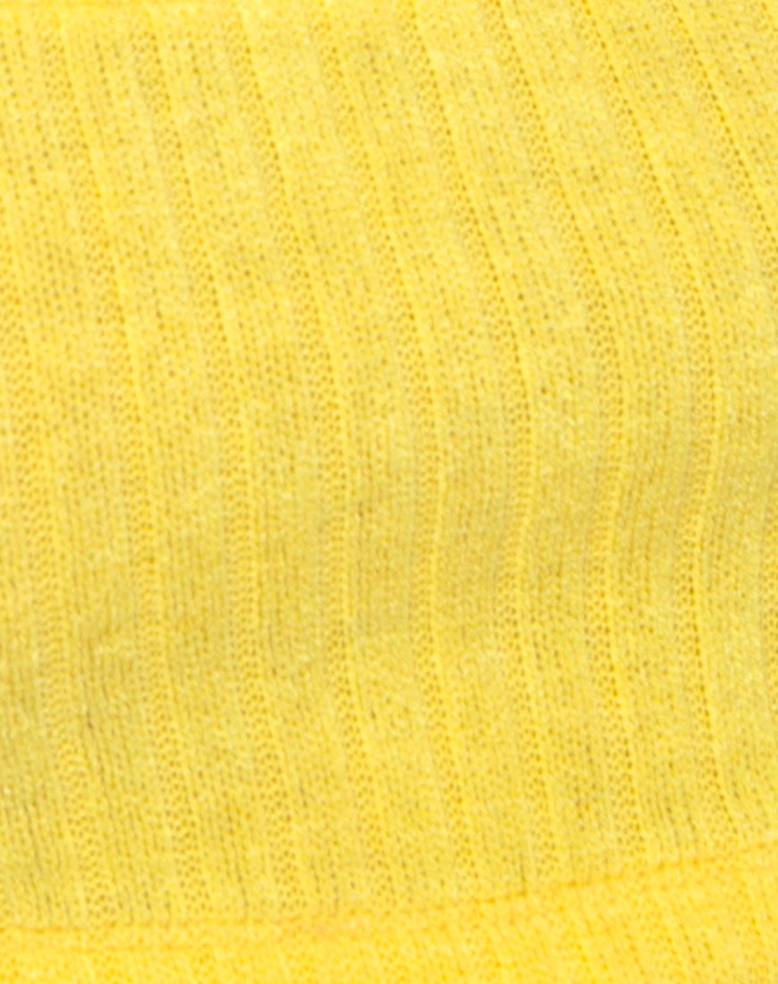 Immagine di Berries Crop Top in maglia a coste giallo