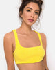 Immagine di Berries Crop Top in maglia a coste giallo