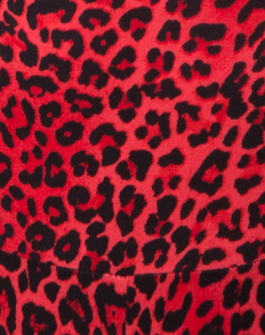 Immagine di Bersh Plunge Unitard in rosso animalier colorato
