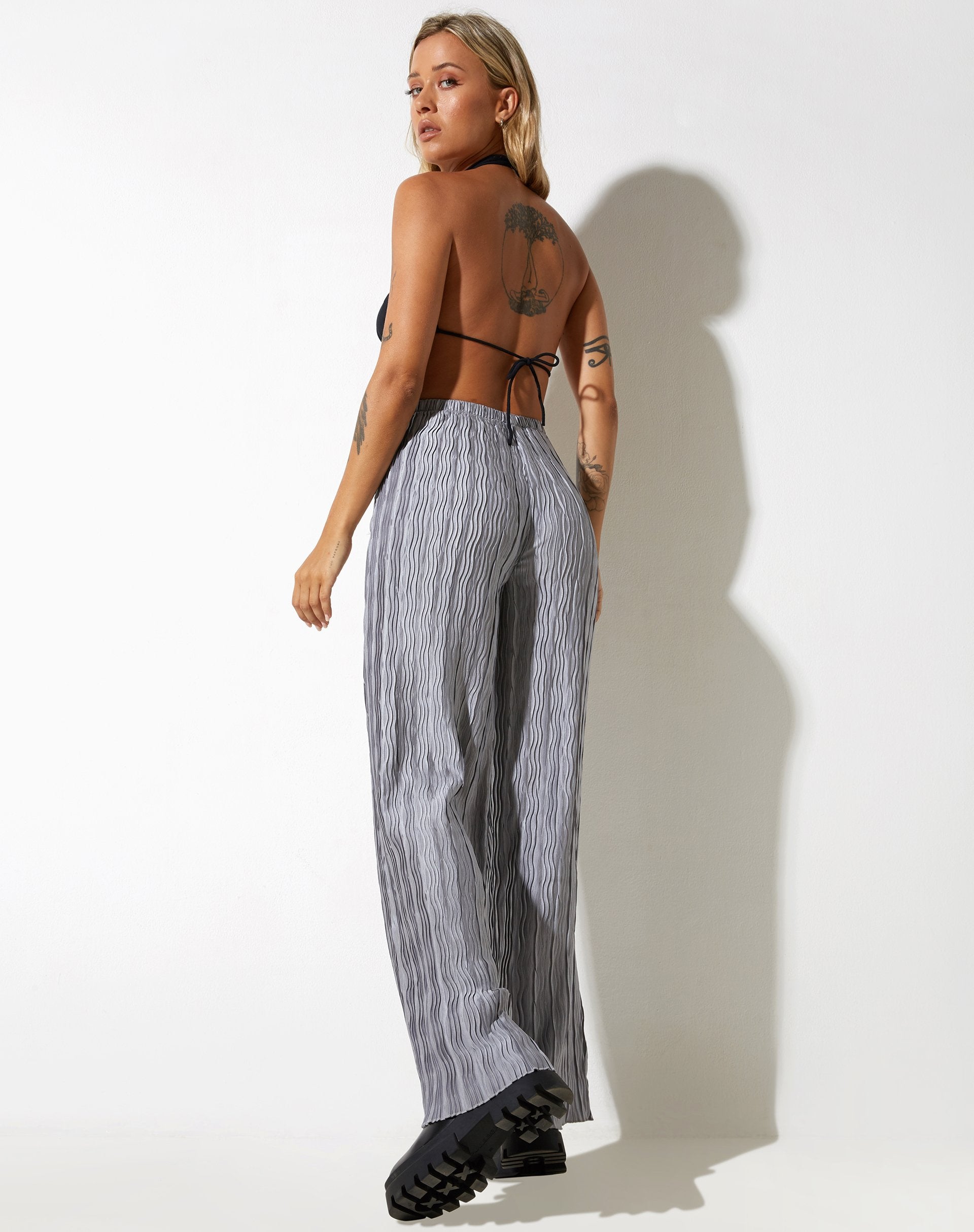 IMMAGINE del pantalone Bian in argento stropicciato