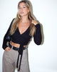 Immagine di Bianca Wrap Top in Rib Black