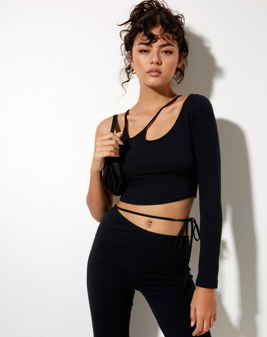 Crop Top Biase in nero