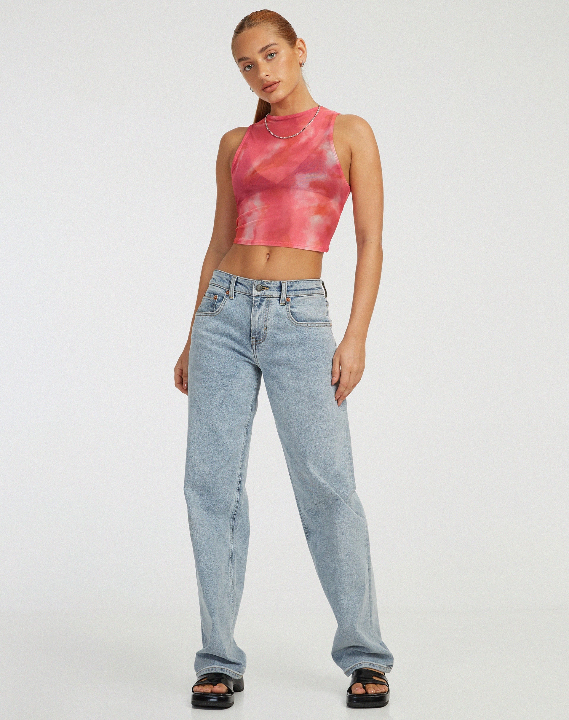 immagine di Bikari Crop Top in rosa astratto sfocato