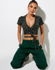 Immagine di Bilar Crop Top in Flowing Flower Nero