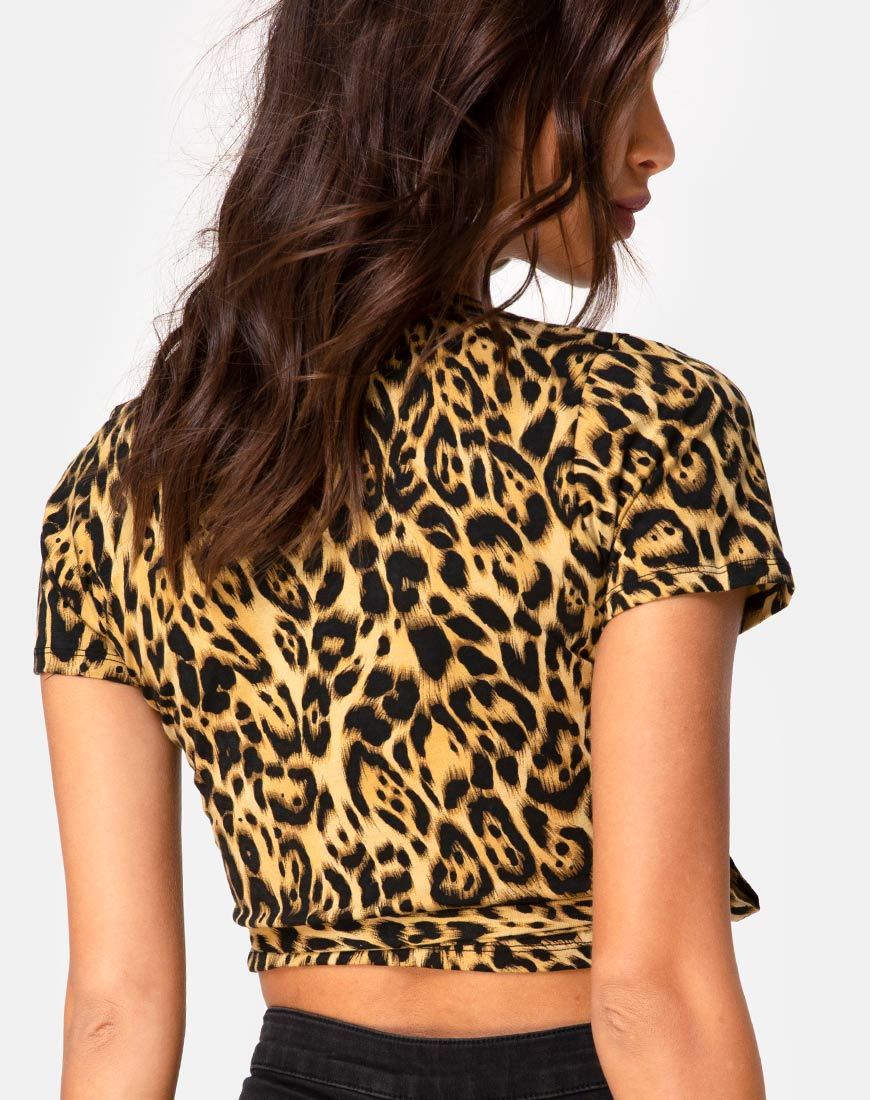 Crop Top Bilen in leopardo
