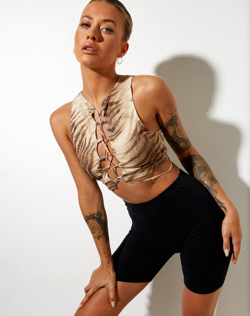 Top Bima in marrone tigrato