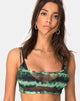 Immagine di Blink Crop Top in maglia turchese Tie Dye