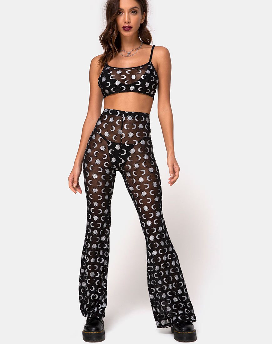 Immagine di Blink Crop Top in Over The Moon nero con glitter