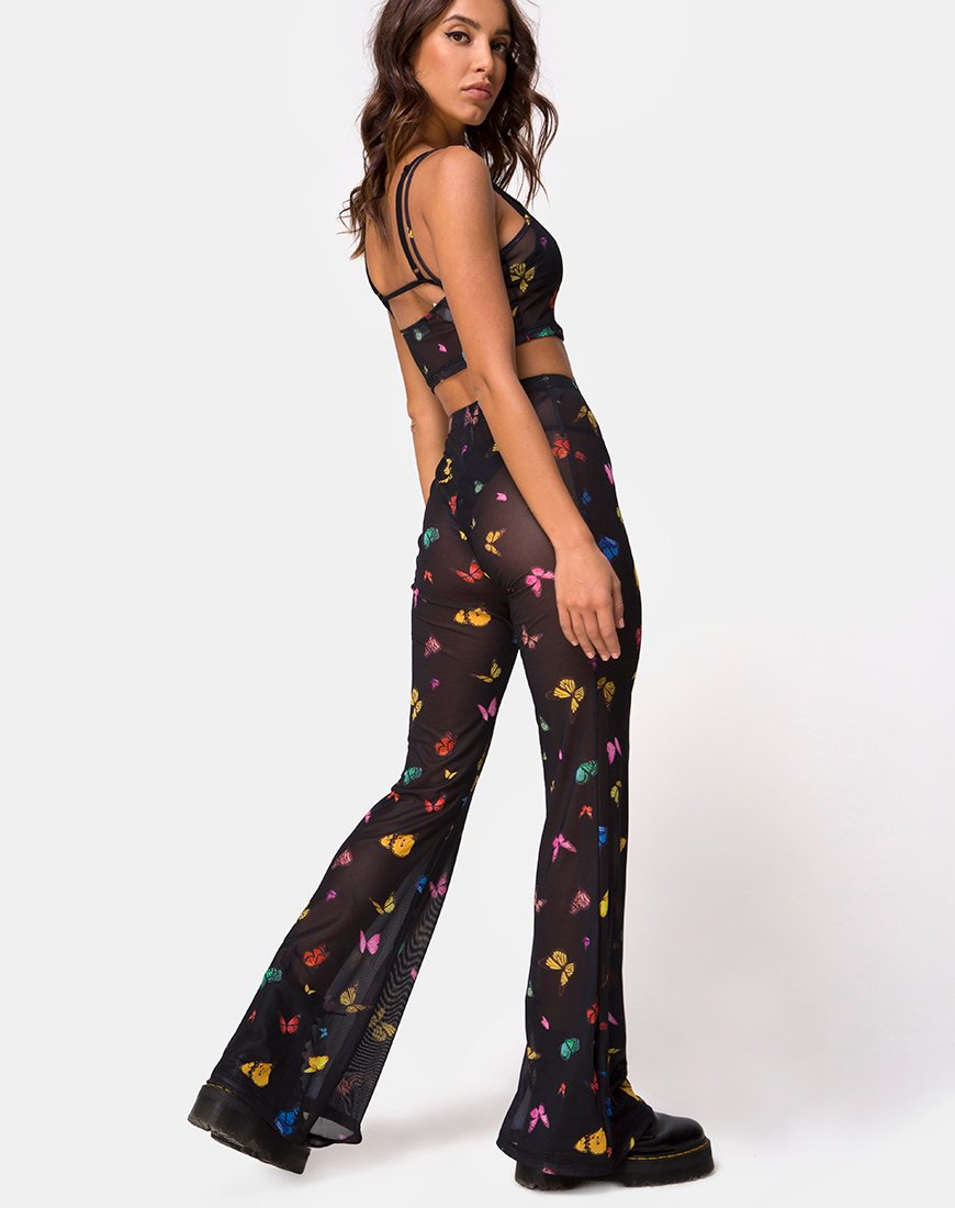 Immagine di Bliss Crop Top in maglia nera Butterfly