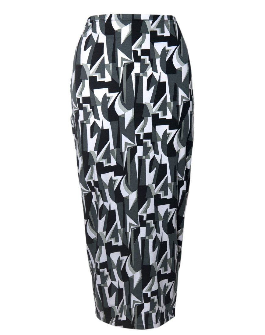 Immagine di Motel Bobby Midi Skirt in Geo Pop Bianco e Nero