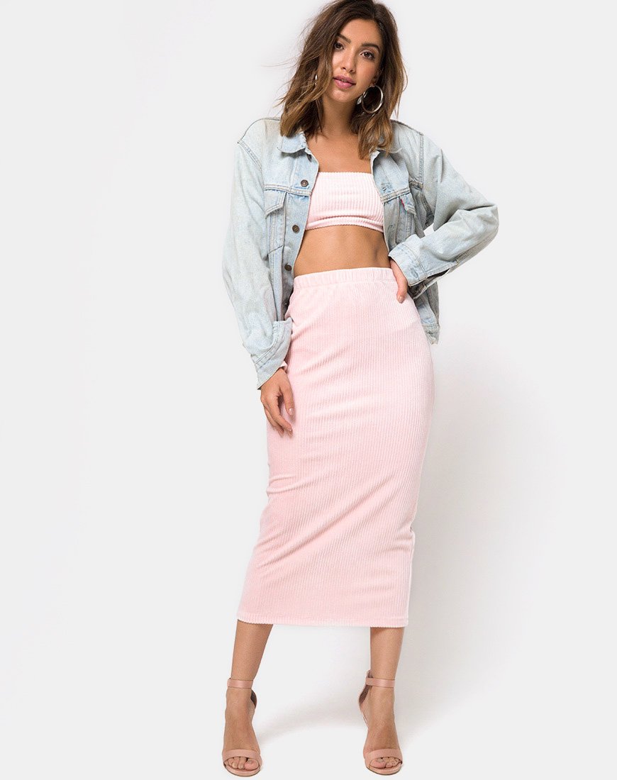 Immagine di Bobby Midi Skirt in maglia vaporosa Candy