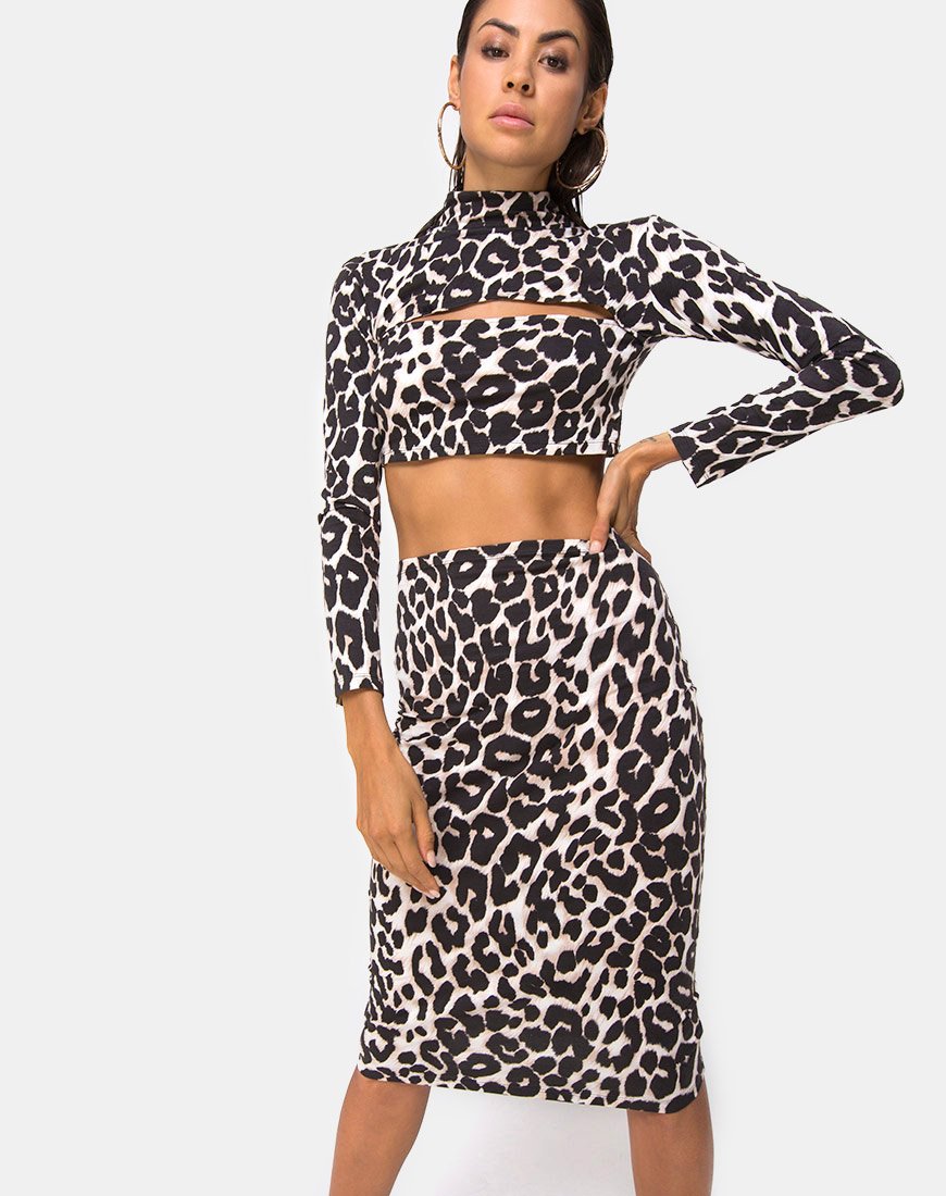 Gonna Bobby Midi in giaguaro oversize