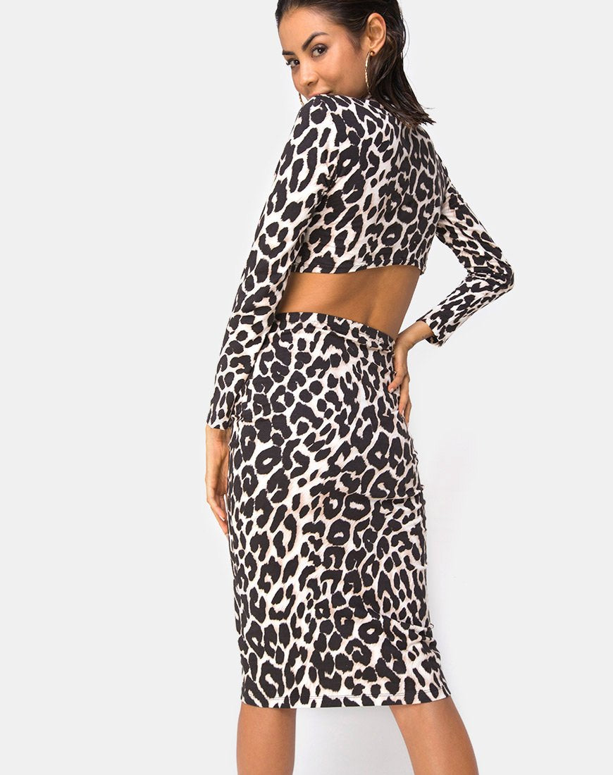 Gonna Bobby Midi in giaguaro oversize