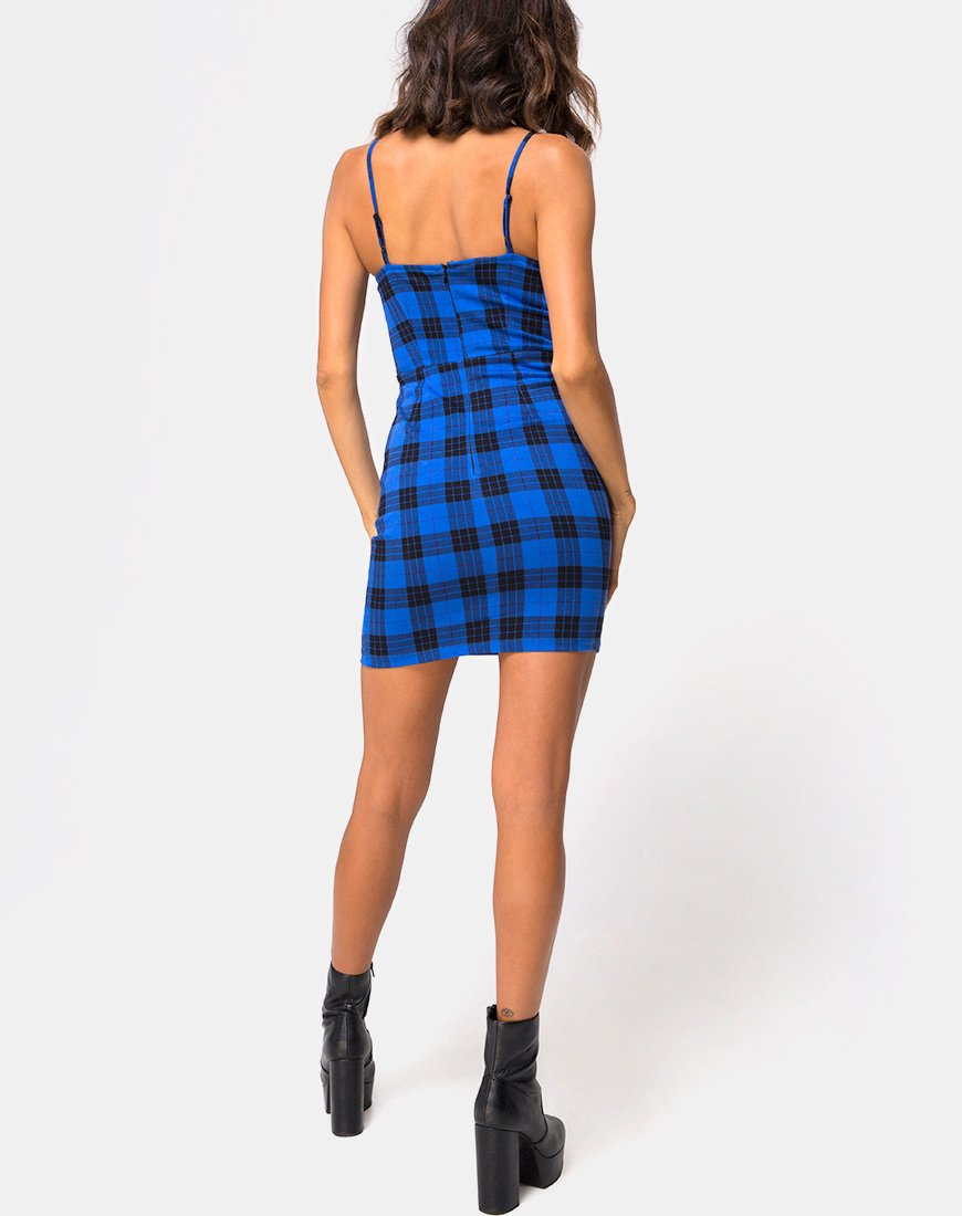 Immagine di Boco Mini Abito in Tartan Blu