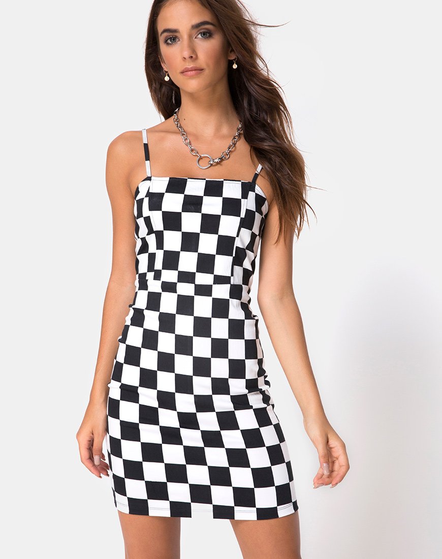 Immagine di Boco Dress in Check Board Medium B/N