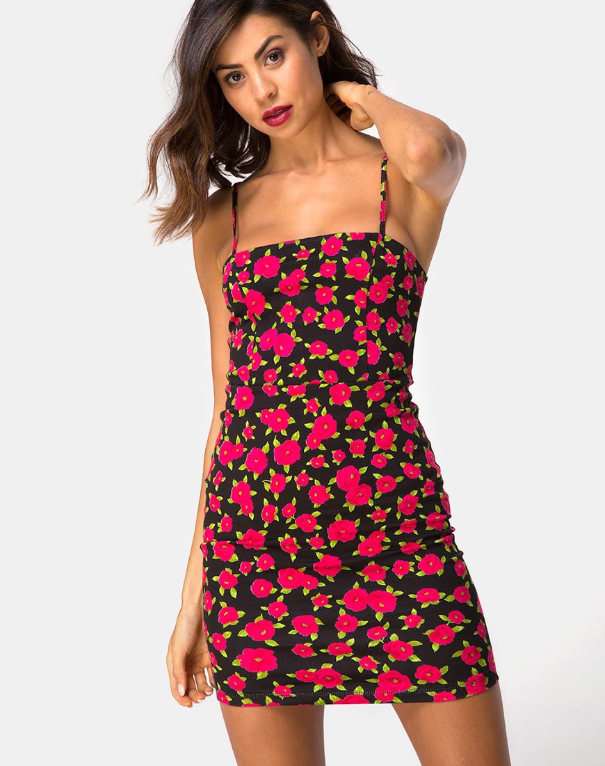 Immagine di Boco Bodycon Dress in Red Bloom