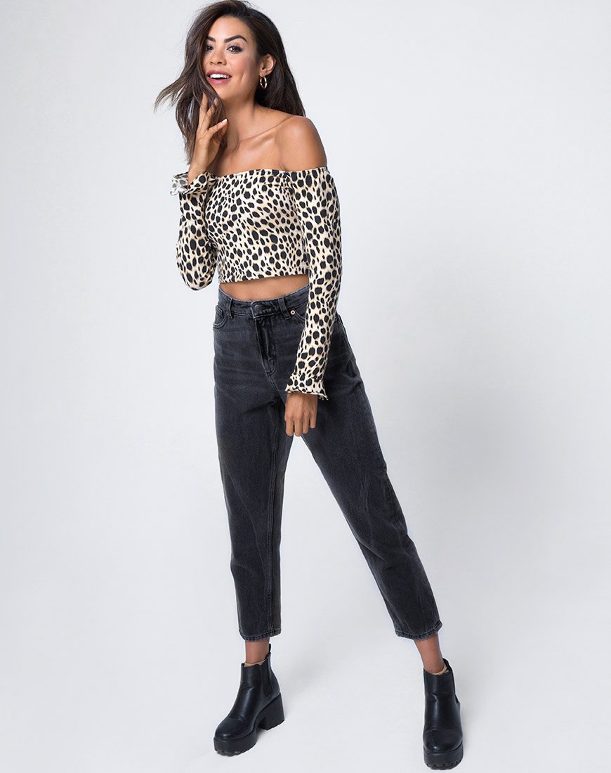 Immagine di Gaga Top Off The Shoulder in Cheetah