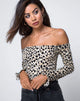 Immagine di Gaga Top Off The Shoulder in Cheetah