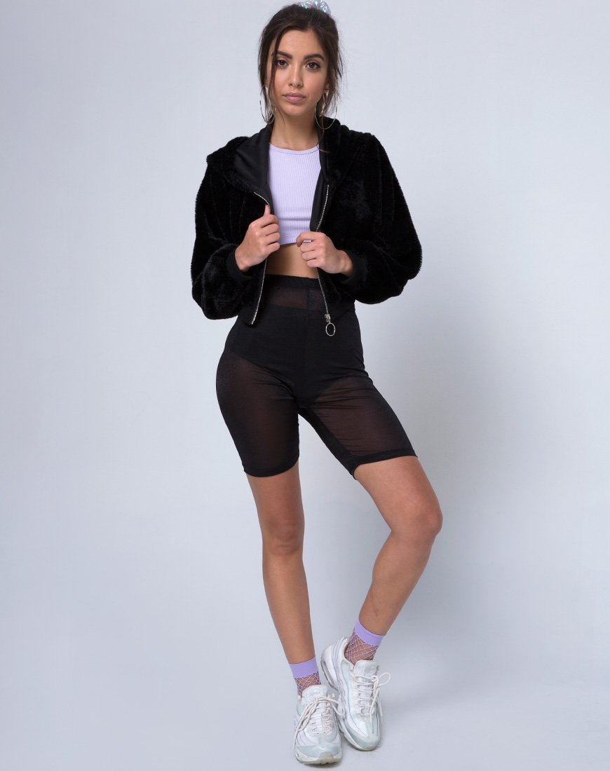 Immagine di Bomb Hoody in Fur Zip Nero