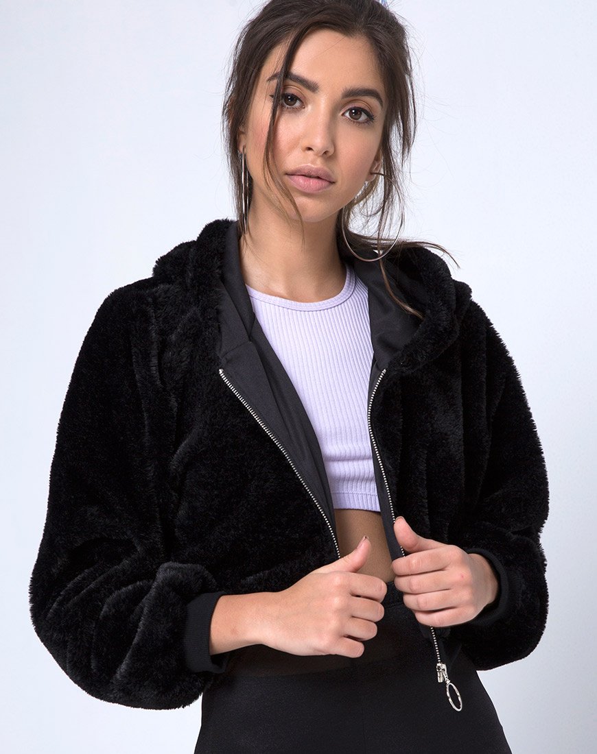 Immagine di Bomb Hoody in Fur Zip Nero